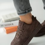 Filcowe sneakersy na grubej podeszwie Czekoladowe – Serenya 3