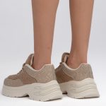 Błyszczące sneakersy Fango – Opalisse, widok od tyłu, buty wzdłuż