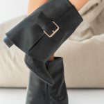 Kozaki na obcasie z szeroką cholewką Czarne – Cevira 4