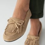 Mokasyny z frędzlami Beżowe – Lovira 3