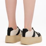 Kolorowe sneakersy damskie chunky Czarne– Olyssia, widok od tyłu
