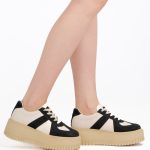 Kolorowe sneakersy damskie chunky Czarne– Olyssia, widok z boku