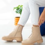 Botki w stylu militarnym Beżowy – Dalira 3