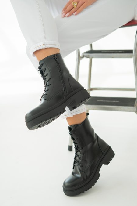 Botki w stylu militarnym Czarny – Dalira 1