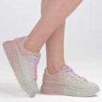 Sneakersy cyrkonie błyszczące Białe – Vionara, widok z boku