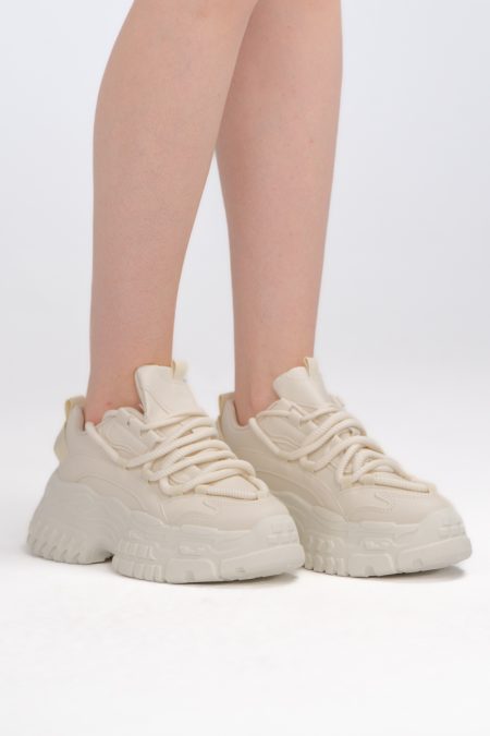 Sneakersy dad shoes Beżowe – Vivanea, widok z przodu