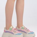 Sneakersy dad shoes Wielokolorowe – Vivanea, widok z boku
