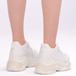 Sneakersy na grubej podeszwie Białe – Nayora, widok z dołu, buty wzdłuż