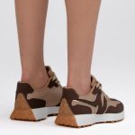 Sneakersy retro Czekoladowe – Halivra, widok od tyłu