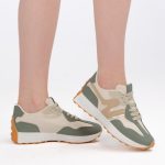 Sneakersy retro Zielone – Halivra, widok z boku