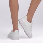 Sneakersy z grubymi sznurówkami Białe – Trivanna, widok od tyłu