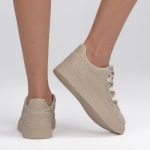 Sneakersy z kryształkami Beżowe – Gemoria, widok od tyłu