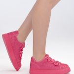 Sneakersy z kryształkami Różowe – Gemoria, widok z boku(prawe)