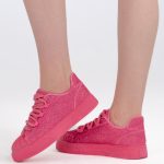 Sneakersy z kryształkami Różowe – Gemoria, widok z boku(lewa)