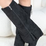 Kozaki na koturnie kłódka Czarne – Isavelle 2