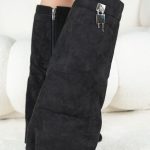 Kozaki na koturnie kłódka Czarne – Isavelle 1