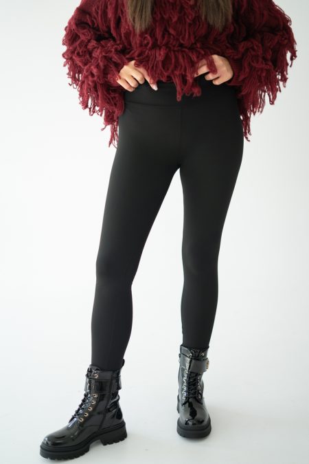 Legginsy damskie sportowe z wysokim stanem Czarny – Elvianne 1