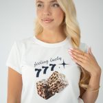 T-shirt damski kostki 777 Biały – Luckira 4
