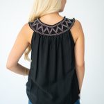 Bluzka gumka boho - Czarny 4