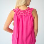 Bluzka gumka boho - Fuksjowy 4