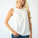 Bluzka gumka boho - Biały 4