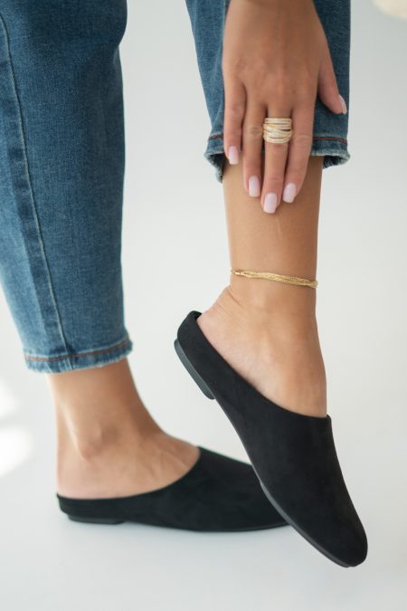 Eleganckie mule wsuwane Czarne – Janelisse 1