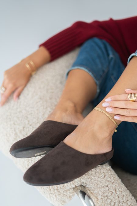 Eleganckie mule wsuwane Czekoladowe – Janelisse 1