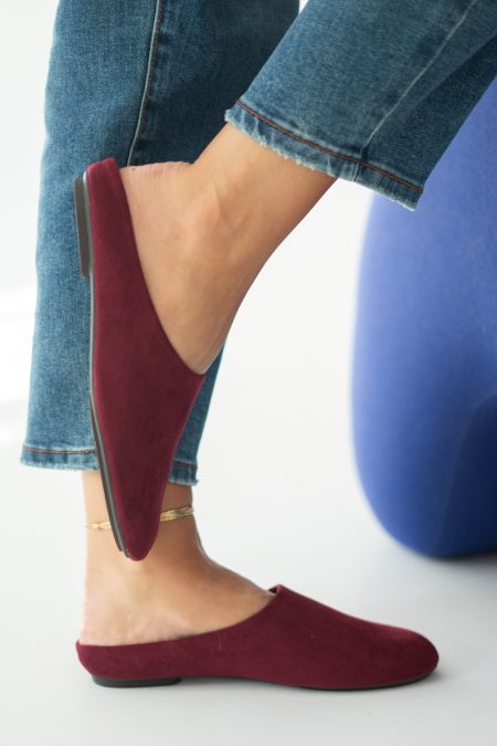 Eleganckie mule wsuwane Bordowe – Janelisse 1