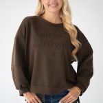 Bluza z napisem St. Tropez Czekoladowy – Melirra 1