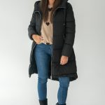 Długa kurtka pikowana damska z kapturem Czarny – Zerivane 3