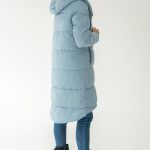Długa kurtka pikowana damska z kapturem Niebieski – Zerivane 3