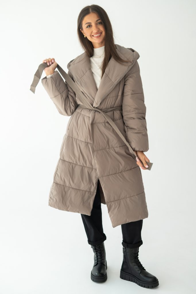 Długi płaszcz puchowy z kapturem Fango – Calvoria 1