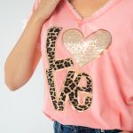 Bluzka bawelna love - Koralowy 2