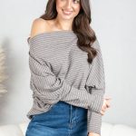 Bluzka dekolt woda w paski Fango – Lyvarra 2