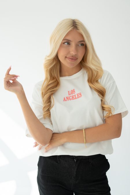T-shirt damski z nadrukiem Los Angeles – Angelyss 1