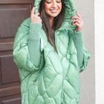 Kurtka pikowana swetrowe rękawy Zielony – Swevarra 1