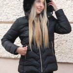 Kurtka zimowa pikowana kaptur z futerkiem Czarny – Quivanne 5