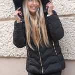 Kurtka zimowa pikowana kaptur z futerkiem Czarny – Quivanne 4