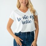 Bluzka la vie est belle - Biały 1