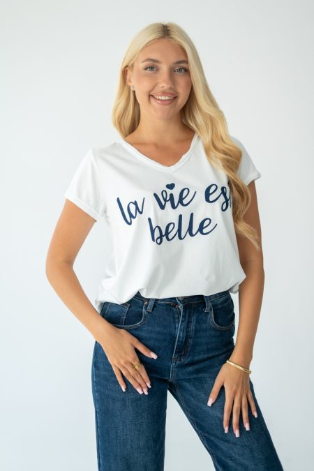 Bluzka la vie est belle - Biały 1