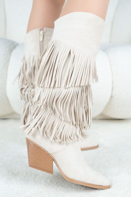 Zamszowe kozaki z frędzlami Fango – Sonivra 1