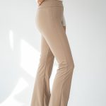 Legginsy damskie z wysokim stanem Beżowy – Ecovira 2