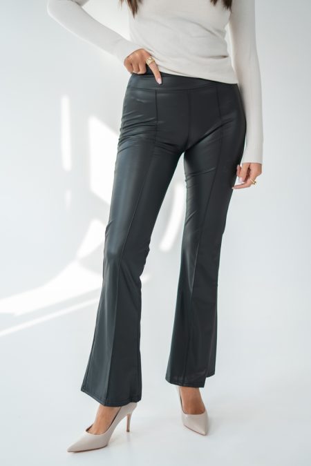 Legginsy damskie z wysokim stanem Czarny – Ecovira 1