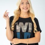 T-shirt damski WILD panterka Czarny – Wylorra 4