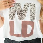 T-shirt damski WILD panterka Biały – Wylorra 2