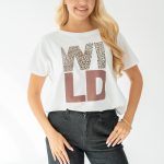 T-shirt damski WILD panterka Biały – Wylorra 3