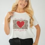 T-shirt damski z nadrukiem serce i panterka – Panerra 2