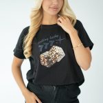 T-shirt damski kostki 777 Czarny – Luckira 2