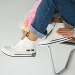 Trampki wysokie z haftem Białe – Amour 4