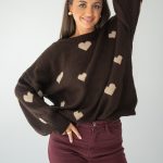 Sweter w serca Czekoladowy – Seralyn 1
